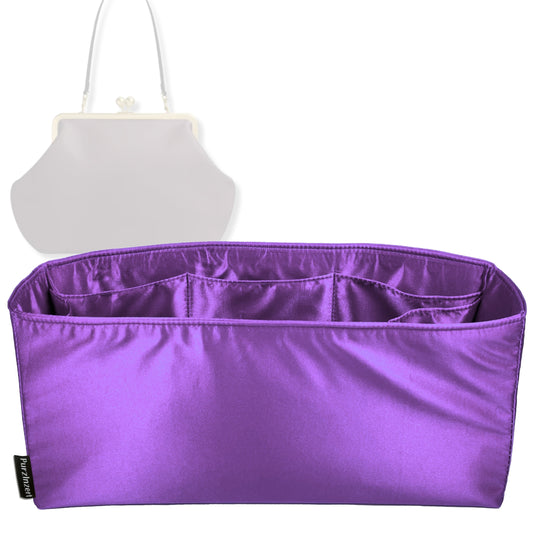 Bag Insert for (Coach, Kisslock Frame Bag 26) Organizer Tote Purse Organiser Liner Shaper [Premium Silk Material]