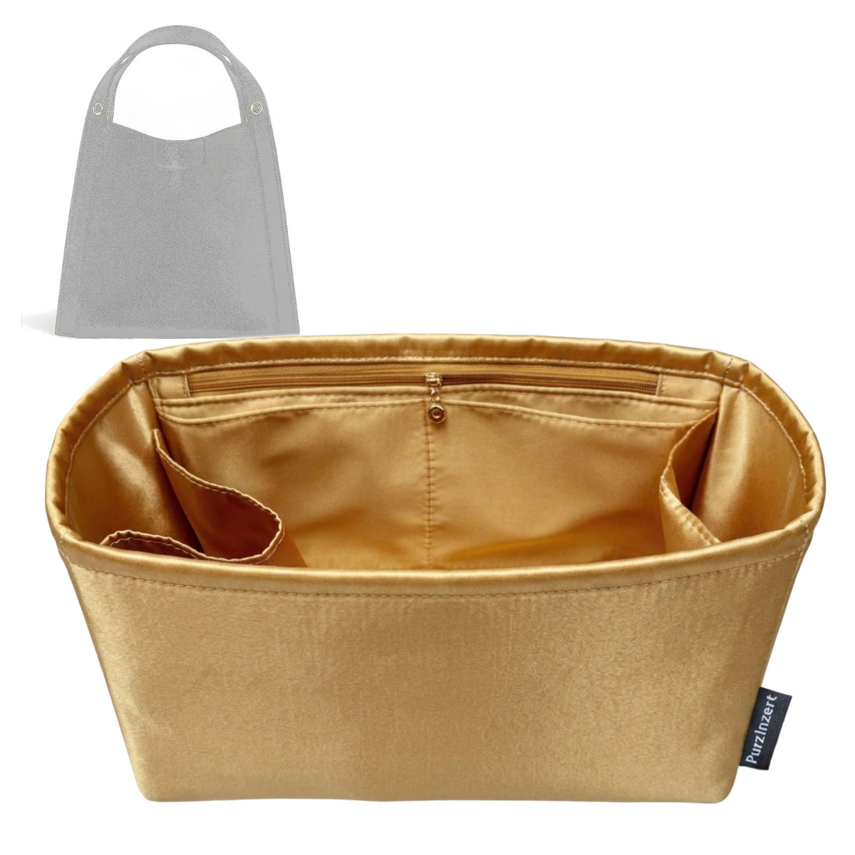 Bag Insert for (Celine, Small CUBE BAG) Organizer Tote Purse Organiser Liner Shaper [Premium Silk Material]