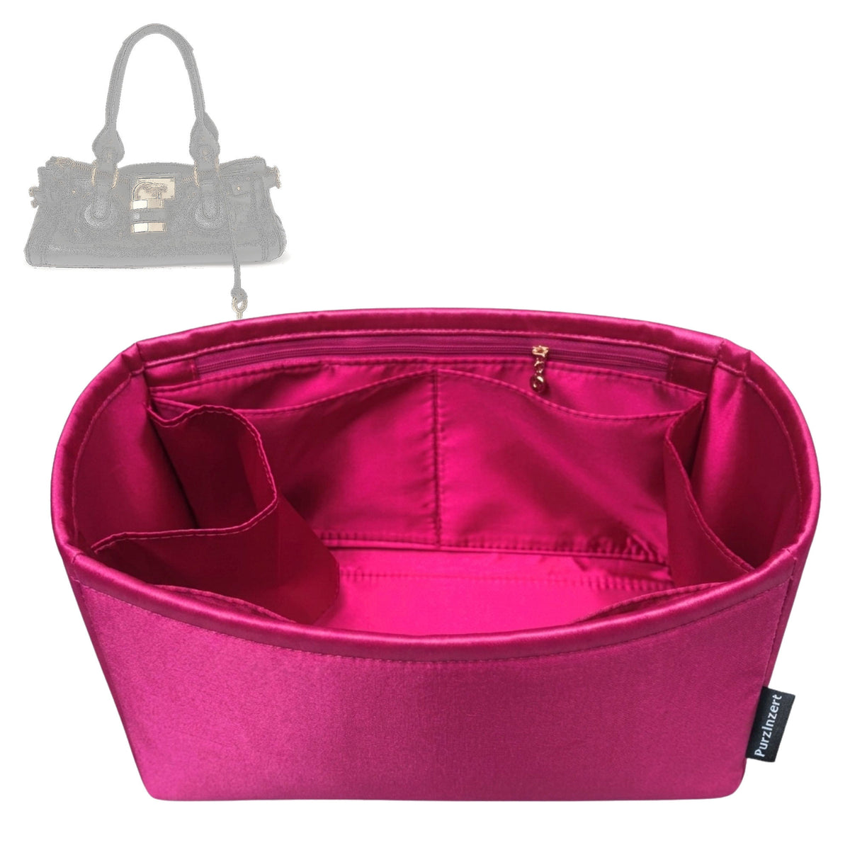 Bag Insert for (Chloe, Paddington bag) Organizer Tote Purse Organiser Liner Shaper [Premium Silk Material]