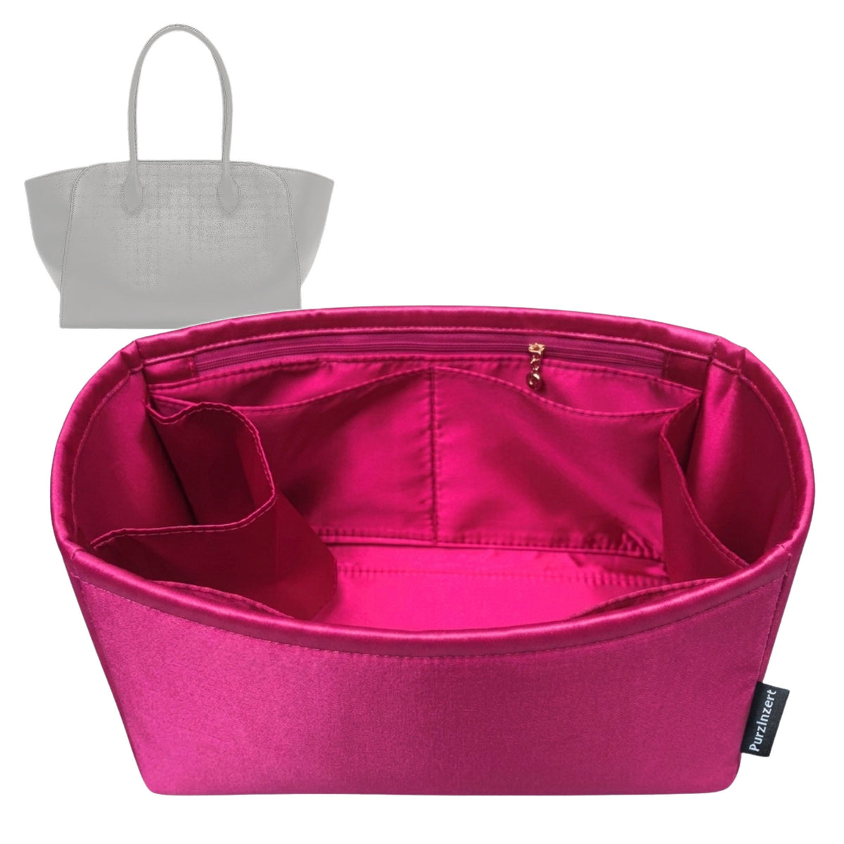 Bag Insert for (The Row, Marlo 17 Bag in Leather) Organizer Tote Purse Organiser Liner Shaper [Premium Silk Material]