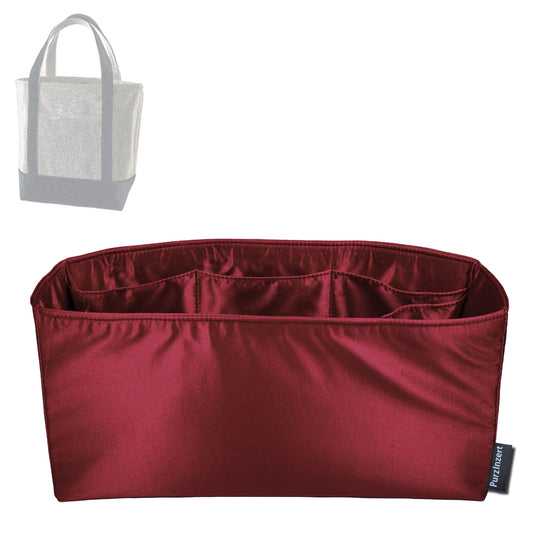 Bag Insert for (Lands End, Medium 5 Pocket Open Top Canvas Tote Bag) Organizer Tote Purse Organiser Liner Shaper [Premium Silk Material]