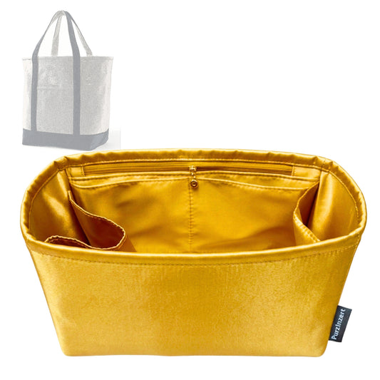 Bag Insert for (Lands End, Large 5 Pocket Open Top Canvas Tote Bag) Organizer Tote Purse Organiser Liner Shaper [Premium Silk Material]