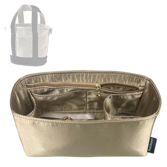 Bag Insert for (Lands End, Mini Natural Open Top Canvas Tote Bag) Organizer Tote Purse Organiser Liner Shaper [Premium Silk Material]