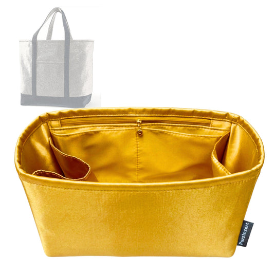 Bag Insert for (Lands End, Extra Large 5 Pocket Zip Top Canvas Tote Bag) Organizer Tote Purse Organiser Liner Shaper [Premium Silk Material]