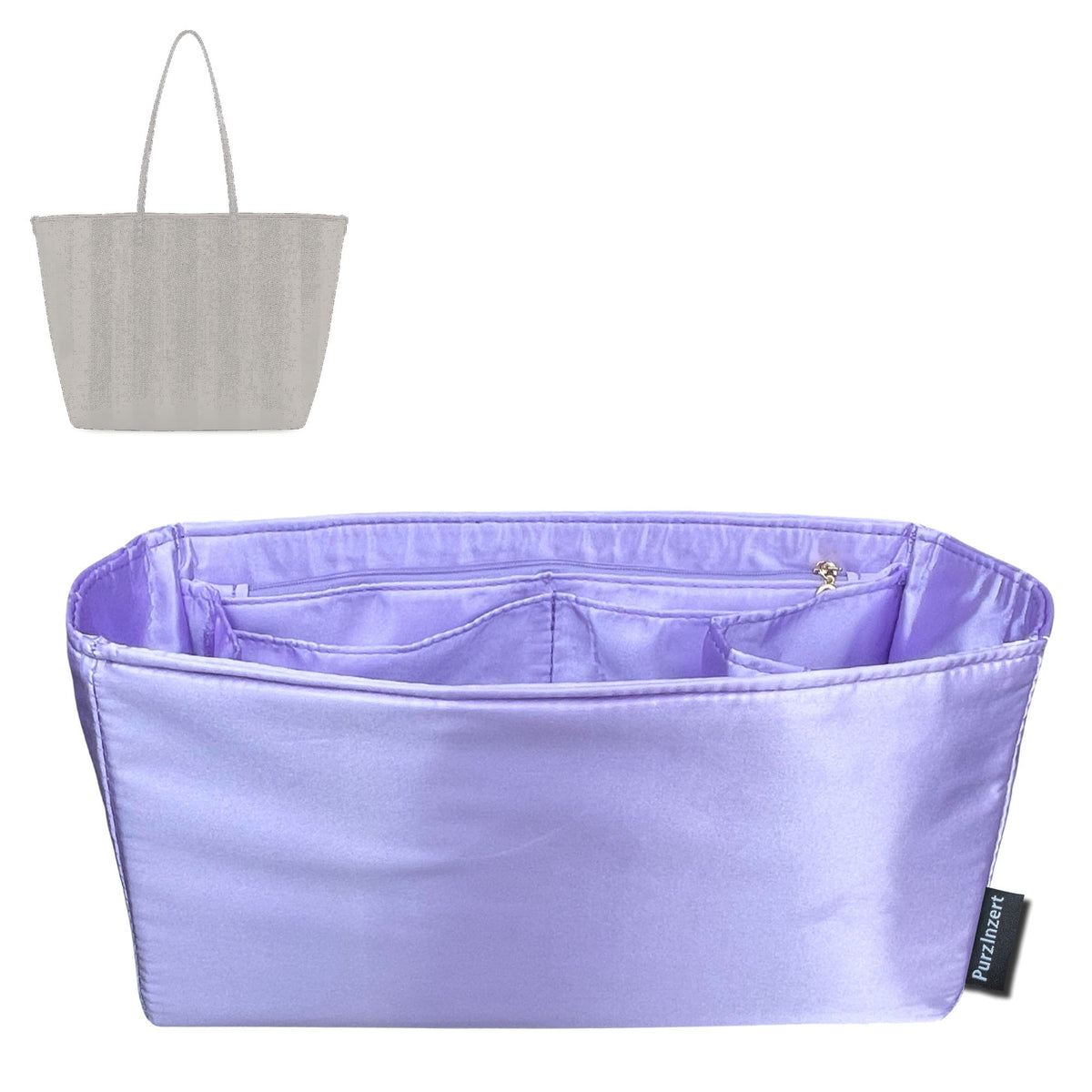 Bag Insert for (Fendi, Large Roll) Organizer Tote Purse Organiser Liner Shaper [Premium Silk Material]