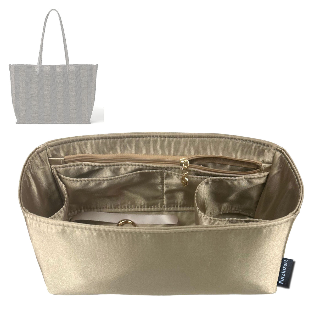 Bag Insert for (Fendi, Medium Roll 35cm) Organizer Tote Purse Organiser Liner Shaper [Premium Silk Material]