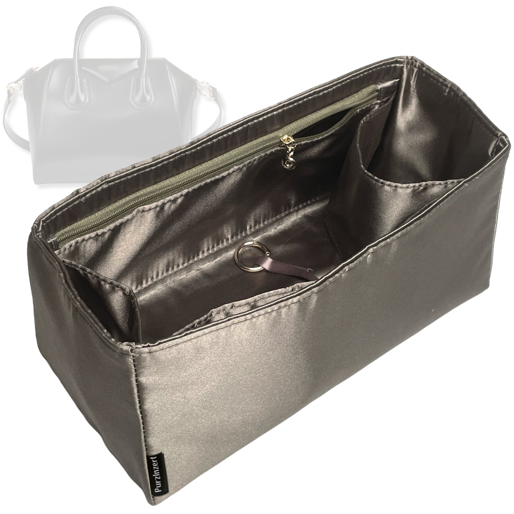 Bag Insert for (Givenchy, Mini Antigona) Organizer Tote Purse Organiser Liner Shaper [Premium Silk Material]