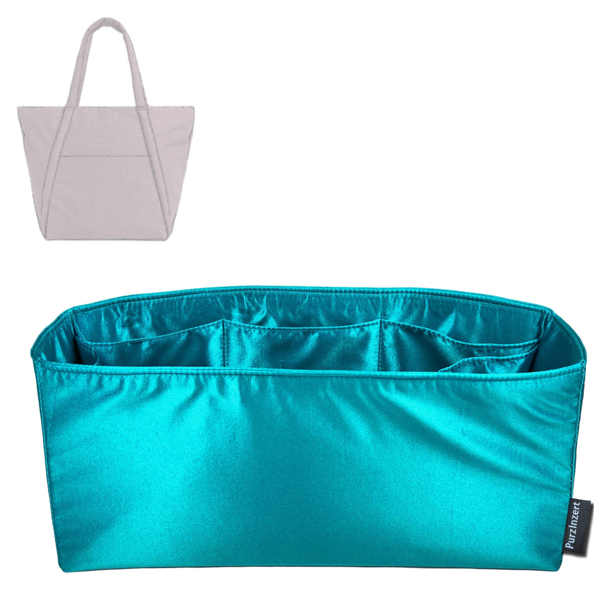 Bag Insert for (Baggu, Cloud Bag) Organizer Tote Purse Organiser Liner Shaper [Premium Silk Material]