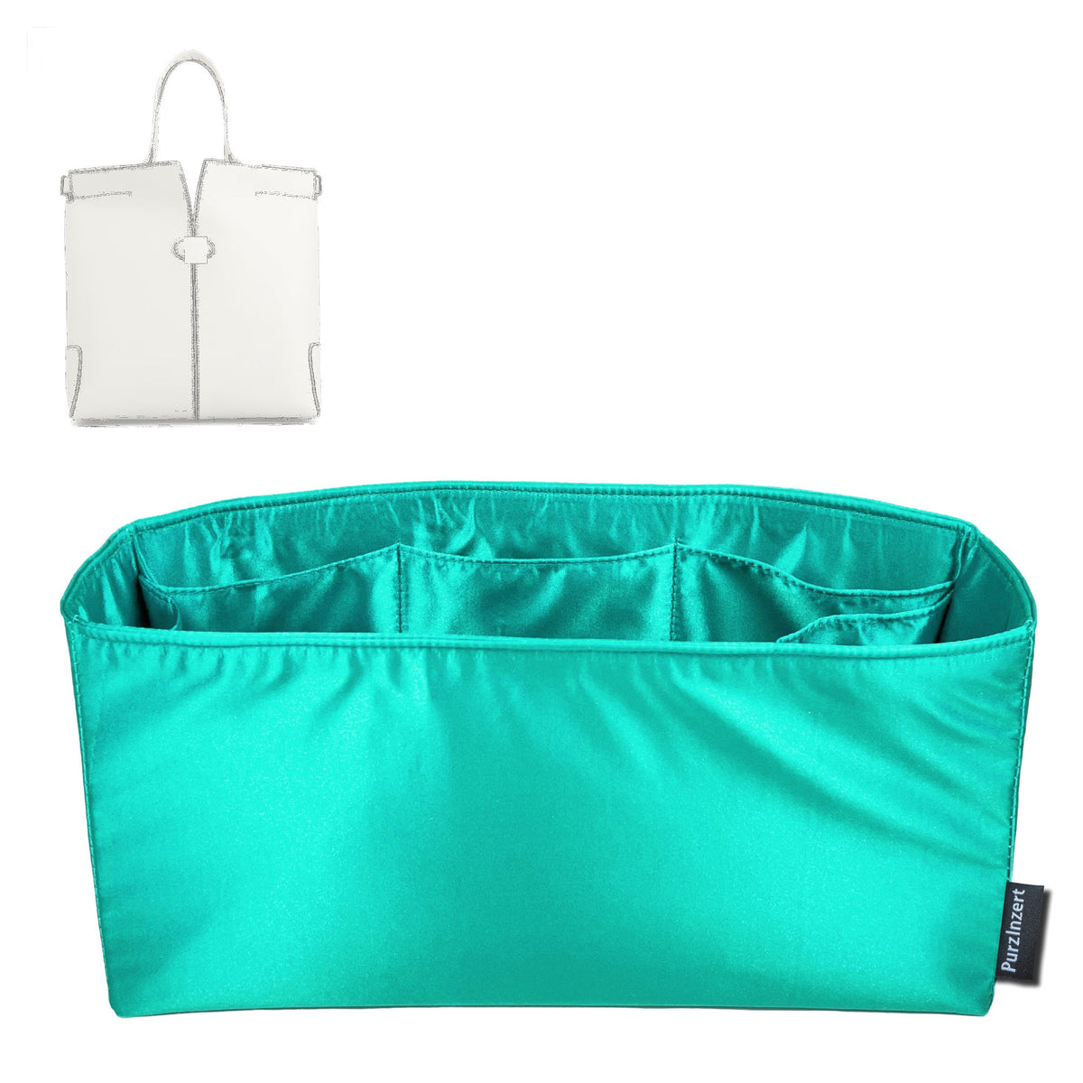 Bag Insert for (Tod's, Di Bag Folio in Leather Small) Organizer Tote Purse Organiser Liner Shaper [Premium Silk Material]