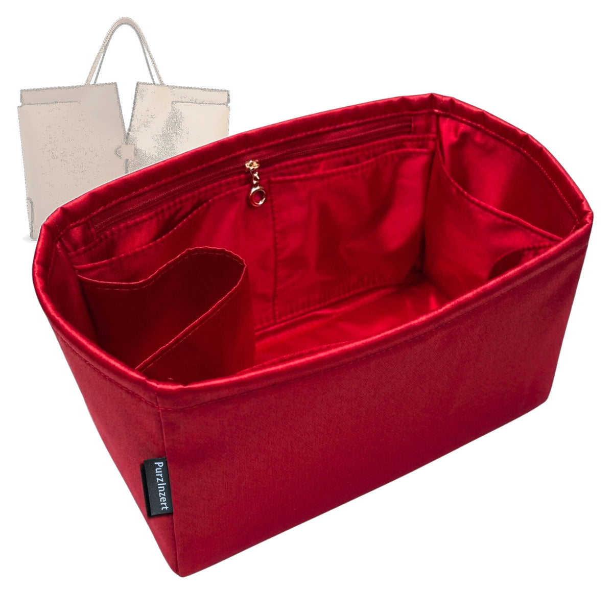 Bag Insert for (Tod's, Di Bag Folio in Leather Medium) Organizer Tote Purse Organiser Liner Shaper [Premium Silk Material]