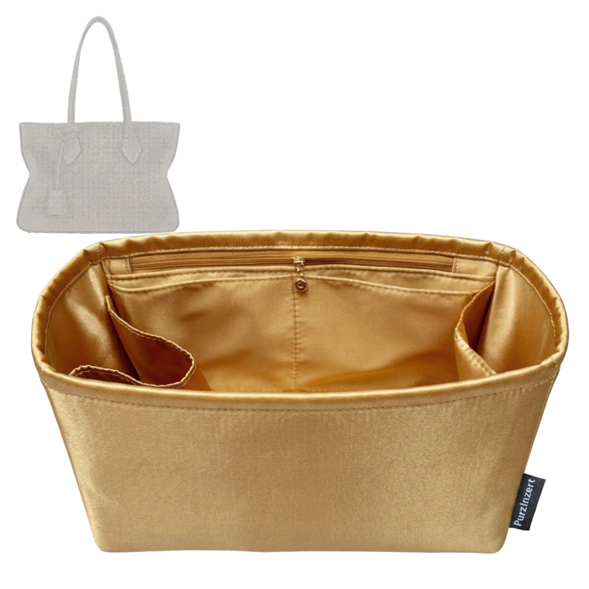Bag Insert for (Ferragamo, Star-shaped tote bag (M)) Organizer Tote Purse Organiser Liner Shaper [Premium Silk Material]