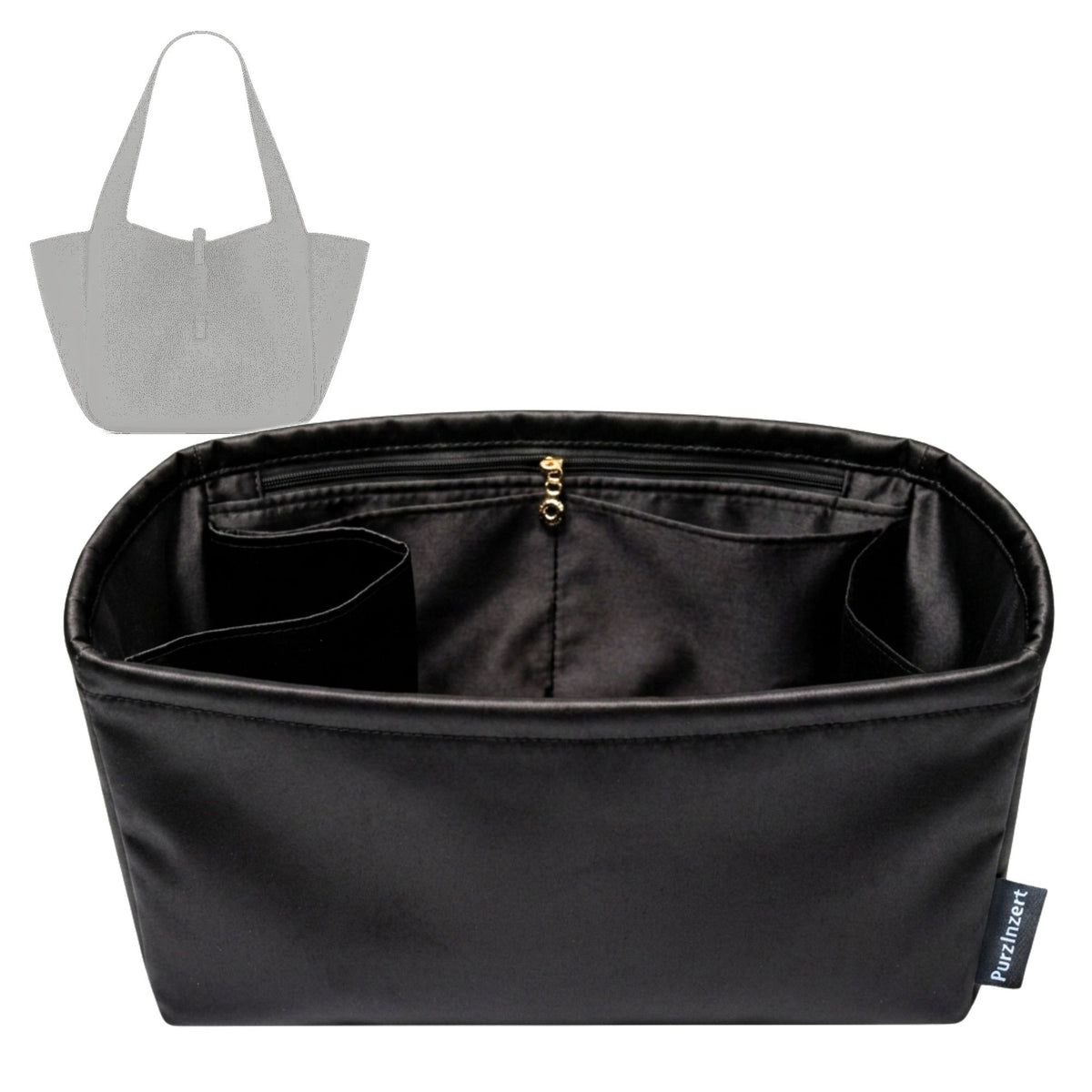 Bag Insert for (Saint Laurent (YSL), LE 5 A 7 Small Bea) Organizer Tote Purse Organiser Liner Shaper [Premium Silk Material]