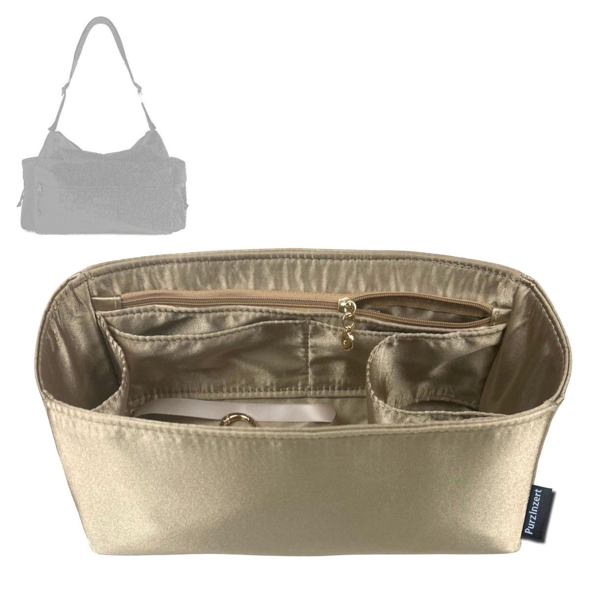 Bag Insert for (Balenciaga, Men Explorer Multipocket Weekender Medium) Organizer Tote Purse Organiser Liner Shaper [Premium Silk Material]