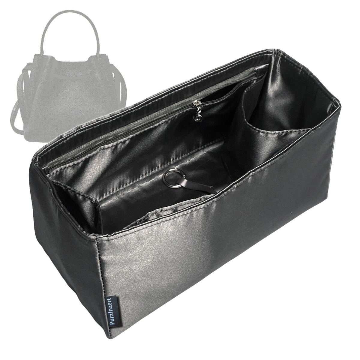 Bag Insert for (Tory Burch, Large Romy Bucket) Organizer Tote Purse Organiser Liner Shaper [Premium Silk Material]