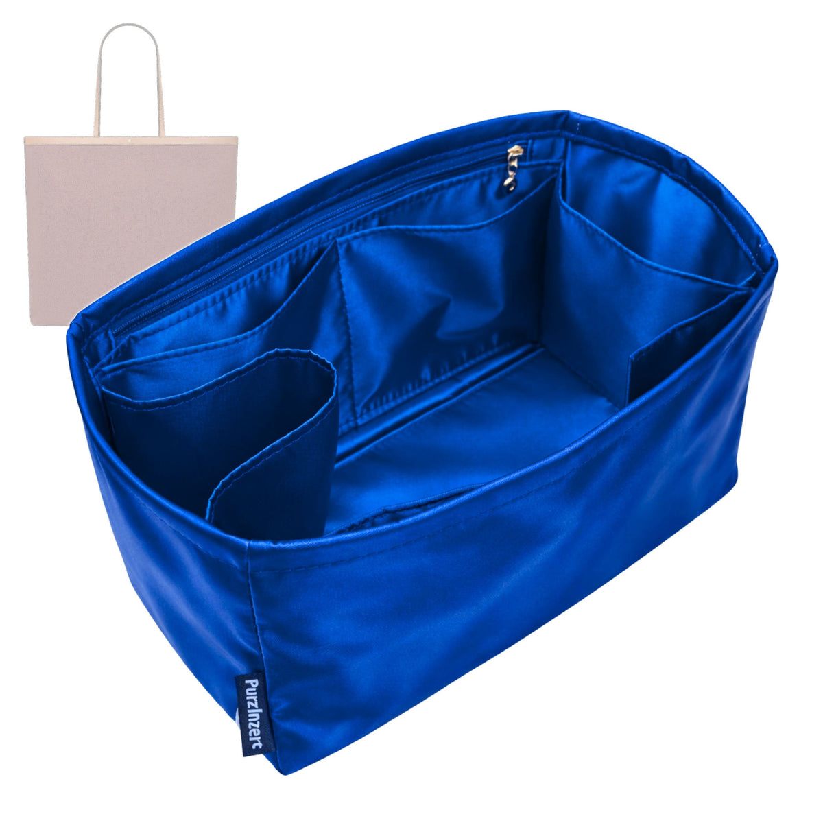 Bag Insert for (Celine, Large FLAT SHOPPER IN Triomphe Canvas) Organizer Tote Purse Organiser Liner Shaper [Premium Silk Material]