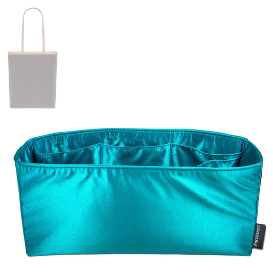 Bag Insert for (Celine, Medium FLAT SHOPPER IN Triomphe Canvas) Organizer Tote Purse Organiser Liner Shaper [Premium Silk Material]