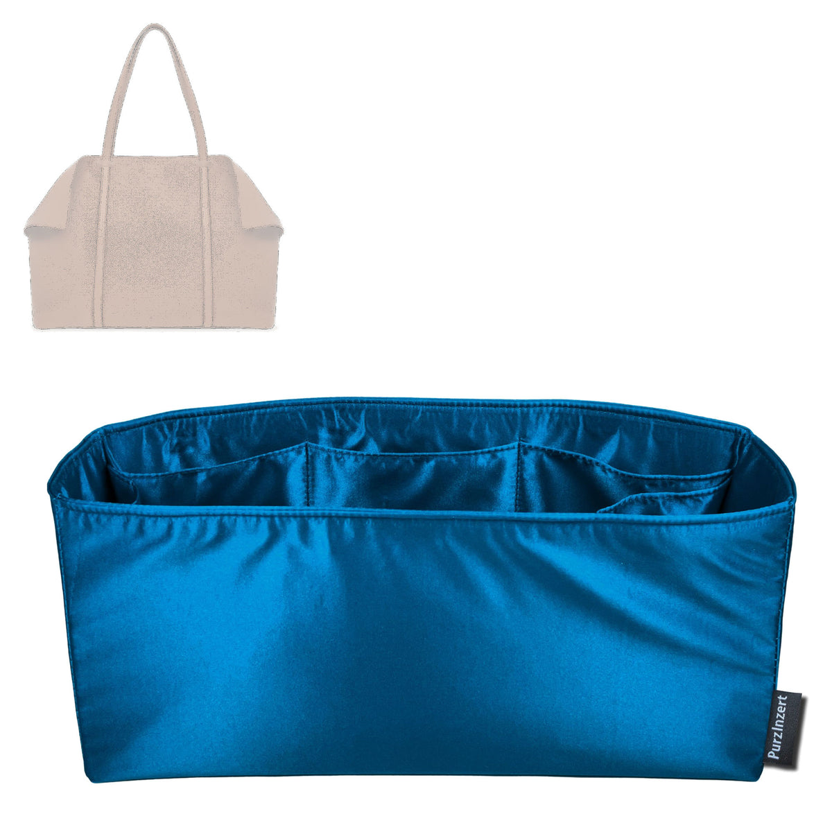 Bag Insert for (Ferragamo, Folded tote bag Large) Organizer Tote Purse Organiser Liner Shaper [Premium Silk Material]