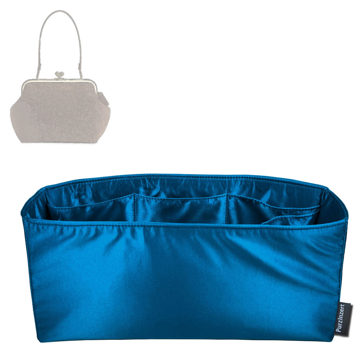Bag Insert for (Coach, Kisslock Frame Bag 27) Organizer Tote Purse Organiser Liner Shaper [Premium Silk Material]