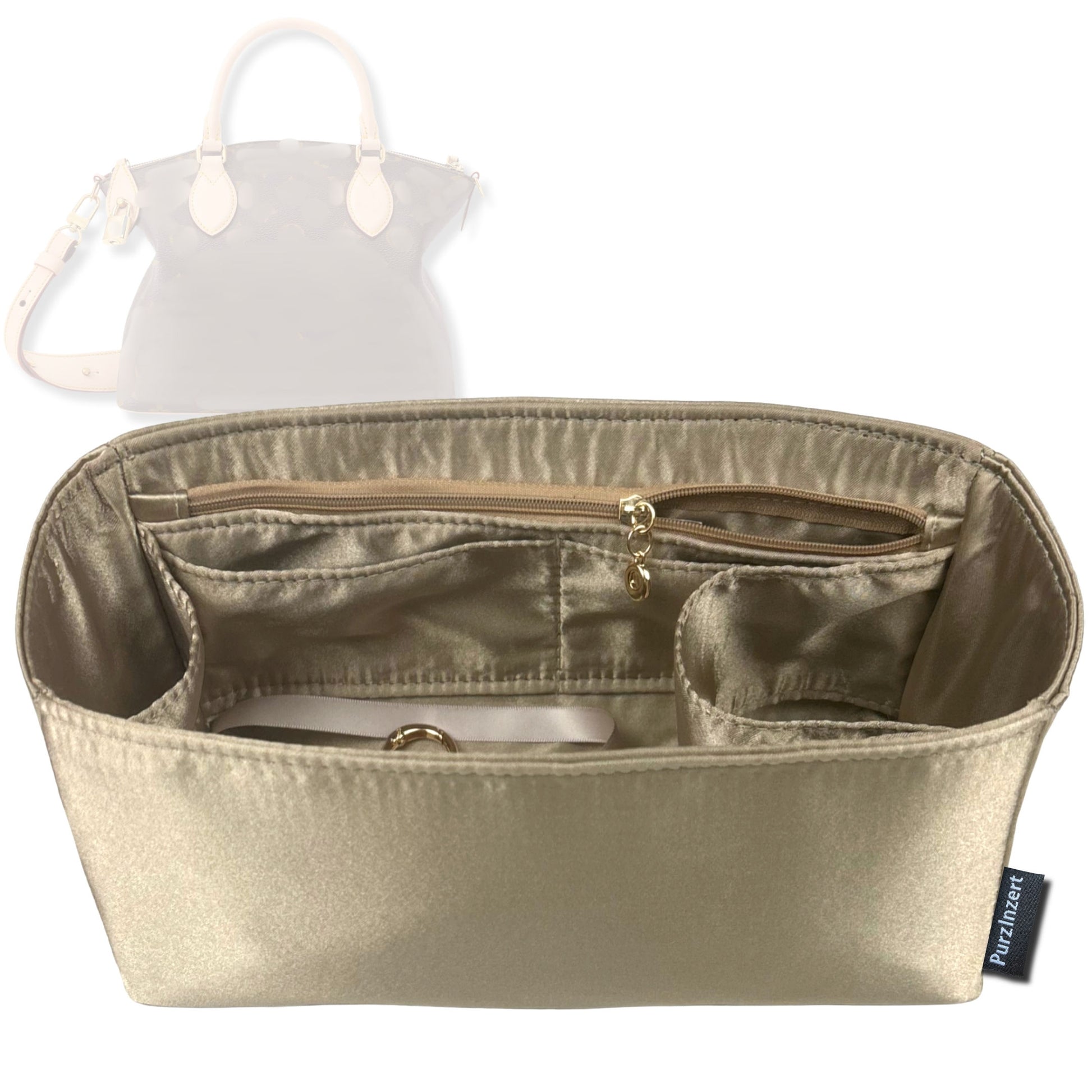Bag Insert for (LV, Neo Lockit PM) Organizer Tote Purse Organiser Liner Shaper [Premium Silk Material]