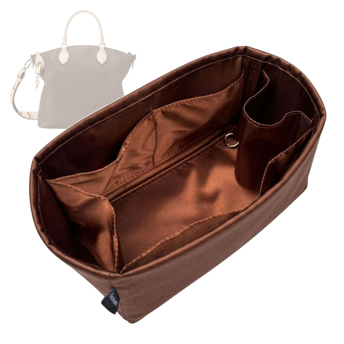 Bag Insert for (LV, Neo Lockit MM) Organizer Tote Purse Organiser Liner Shaper [Premium Silk Material]