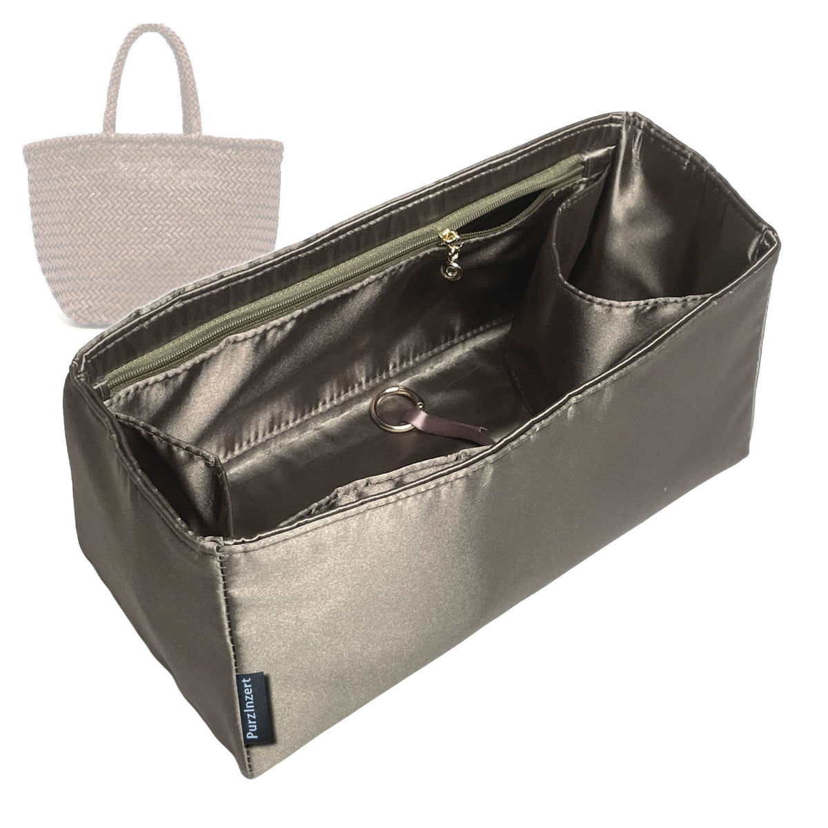 Bag Insert for (Dragon Diffusion, Grace Basket Small) Organizer Tote Purse Organiser Liner Shaper [Premium Silk Material]
