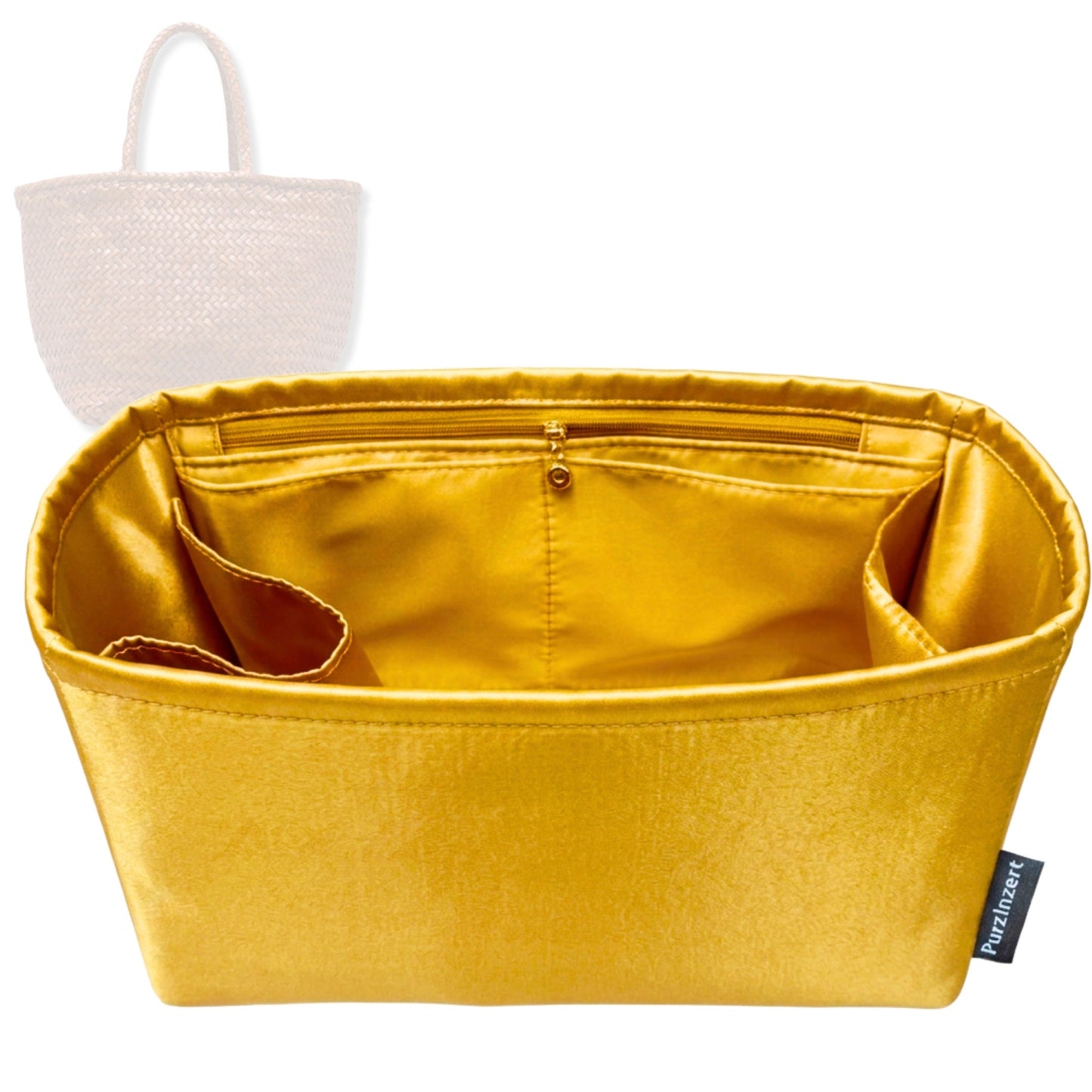 Bag Insert for (Dragon Diffusion, Grace Basket Small) Organizer Tote Purse Organiser Liner Shaper [Premium Silk Material]