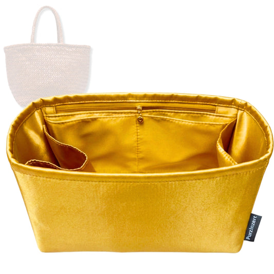 Bag Insert for (Dragon Diffusion, Grace Basket Small) Organizer Tote Purse Organiser Liner Shaper [Premium Silk Material]