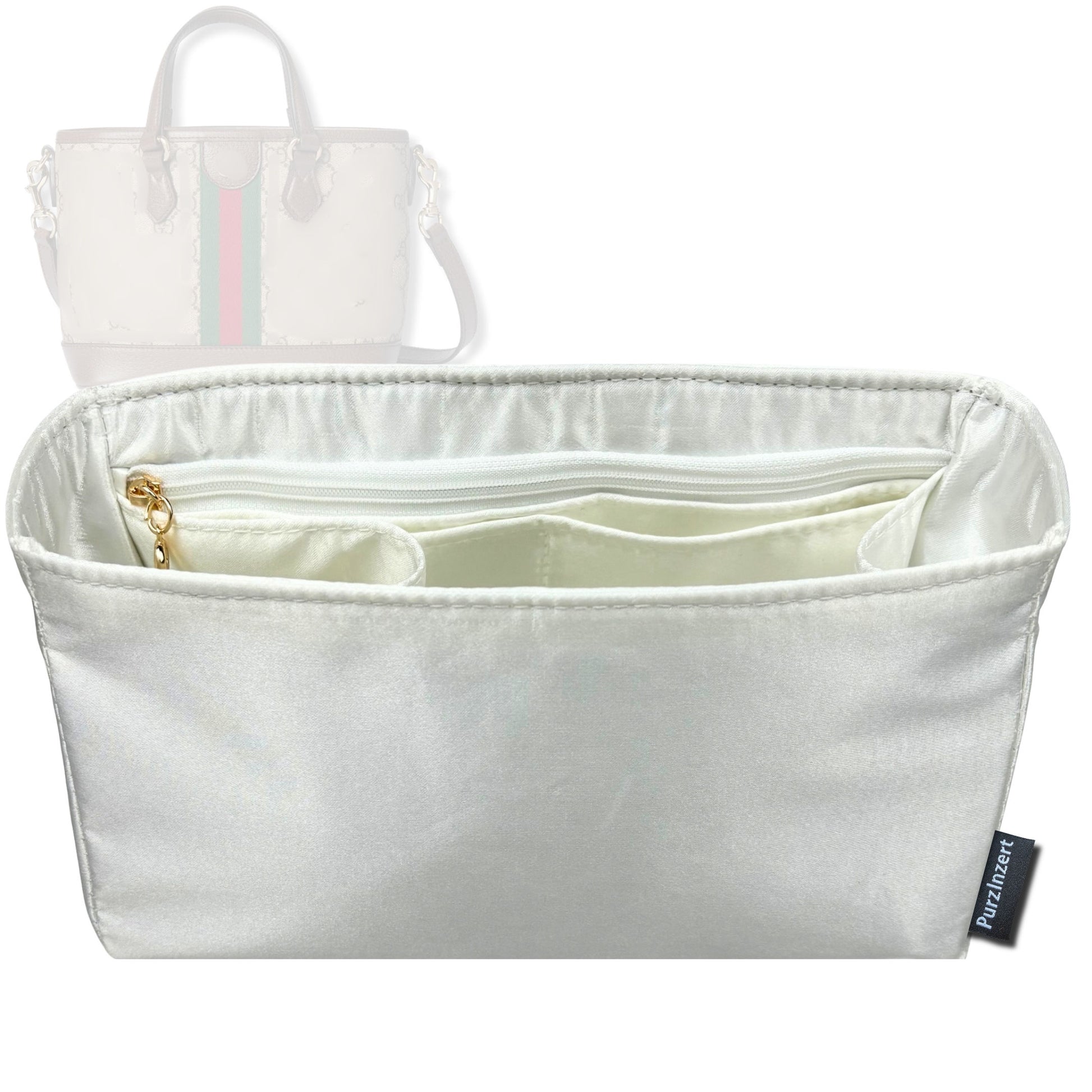 Bag Insert for (Gucci, Ophidia GG Small Tote) Organizer Tote Purse Organiser Liner Shaper [Premium Silk Material]