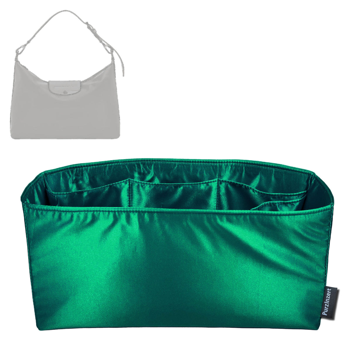 Bag Insert for (Longchamp, Le Pliage Xtra XL Hobo) Organizer Tote Purse Organiser Liner Shaper [Premium Silk Material]