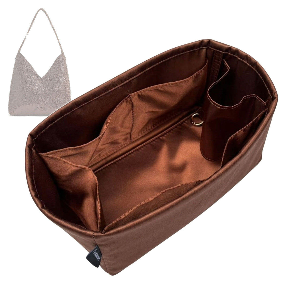 Bag Insert for (Portland Leather Goods, Naomi Shoulder Bag - Large) Organizer Tote Purse Organiser Liner Shaper [Premium Silk Material]