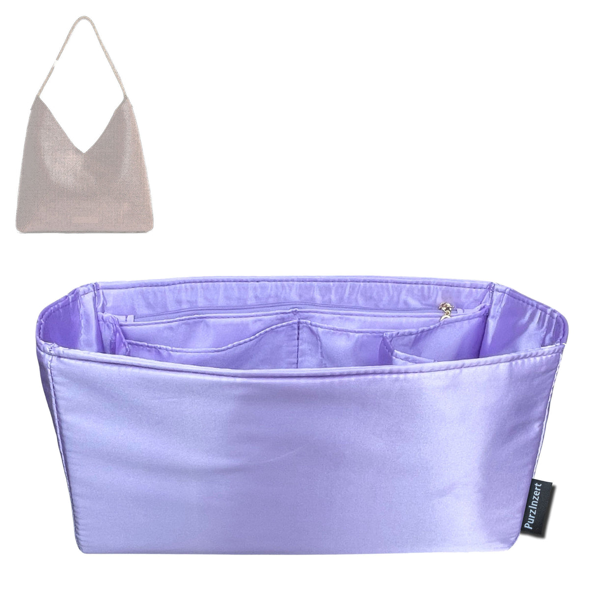 Bag Insert for (Portland Leather Goods, Naomi Shoulder Bag - Oversized) Organizer Tote Purse Organiser Liner Shaper [Premium Silk Material]