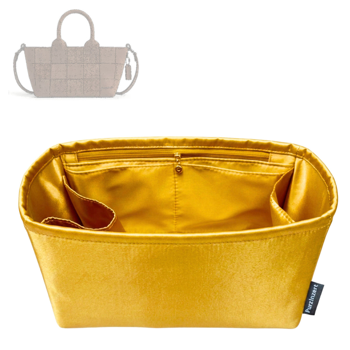 Bag Insert for (Coach, Alter Ego Small Tote Bag) Organizer Tote Purse Organiser Liner Shaper [Premium Silk Material]