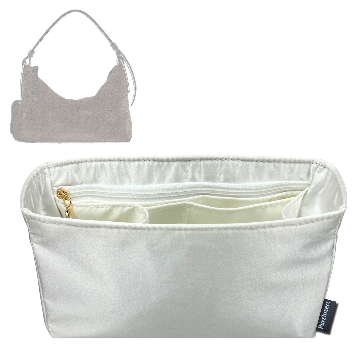 Bag Insert for (Marc Jacobs, Scene Large Shoulder Bag) Organizer Tote Purse Organiser Liner Shaper [Premium Silk Material]