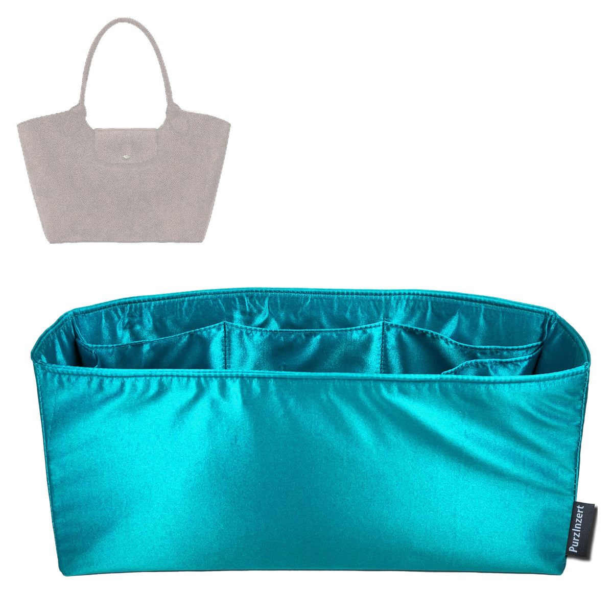Bag Insert for (Longchamp, Épure L Shoulder bag) Organizer Tote Purse Organiser Liner Shaper [Premium Silk Material]