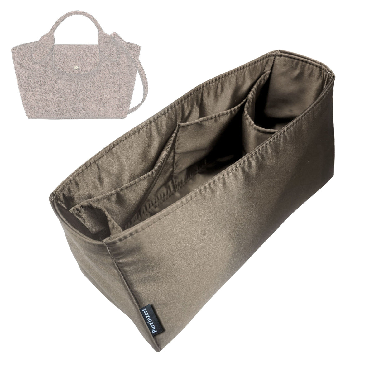 Bag Insert for (Longchamp, Épure XS Tote bag) Organizer Tote Purse Organiser Liner Shaper [Premium Silk Material]