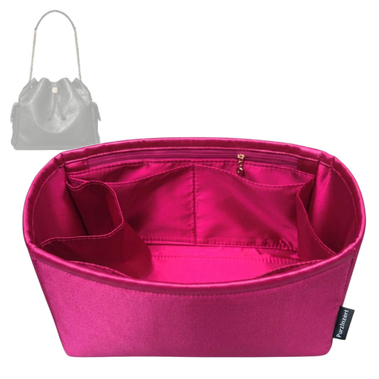 Bag Insert for (Tory Burch, Large Charlie Drawstring Shoulder Bag) Organizer Tote Purse Organiser Liner Shaper [Premium Silk Material]