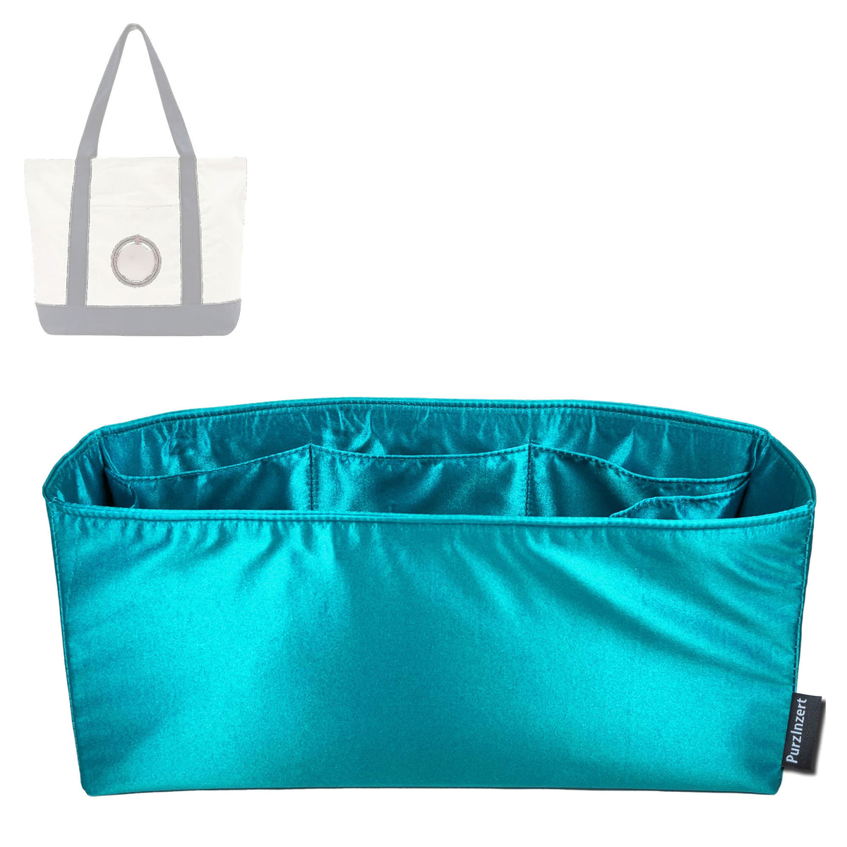 Bag Insert for (Trader Joes, Large Classic Canvas Tote) Organizer Tote Purse Organiser Liner Shaper [Premium Silk Material]