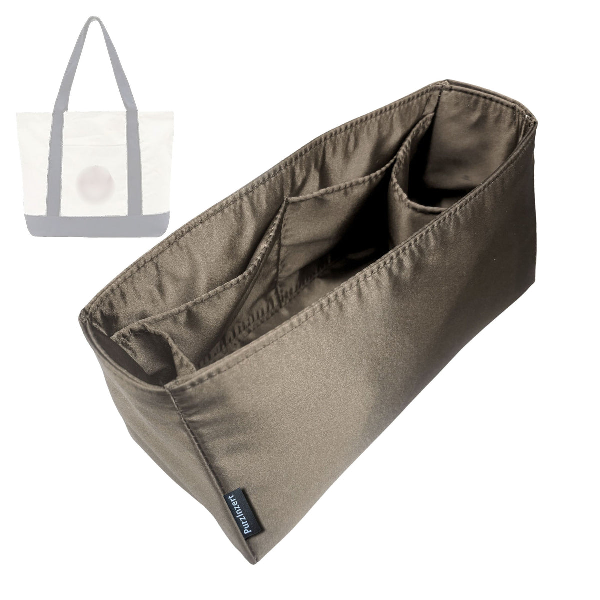 Bag Insert for (Trader Joes, Mini Canvas Tote) Organizer Tote Purse Organiser Liner Shaper [Premium Silk Material]