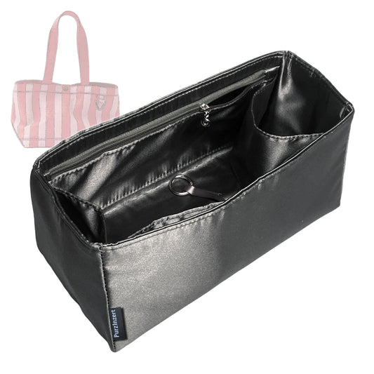 Bag Insert for (BaubleBar, Small Striped Custom Alpha Tote) Organizer Tote Purse Organiser Liner Shaper [Premium Silk Material]