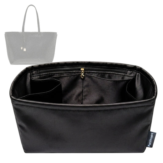 Bag Insert for (Aspinal of London, Zipped East West Tote) Organizer Tote Purse Organiser Liner Shaper [Premium Silk Material]