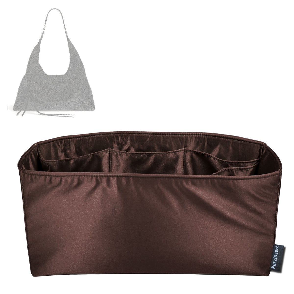 Bag Insert for (Balenciaga, Le City Hobo Large) Organizer Tote Purse Organiser Liner Shaper [Premium Silk Material]