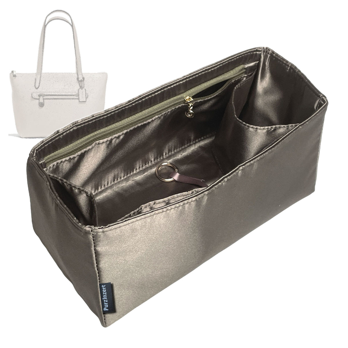 Bag Insert for (Coach, Taylor Tote CC402) Organizer Tote Purse Organiser Liner Shaper [Premium Silk Material]