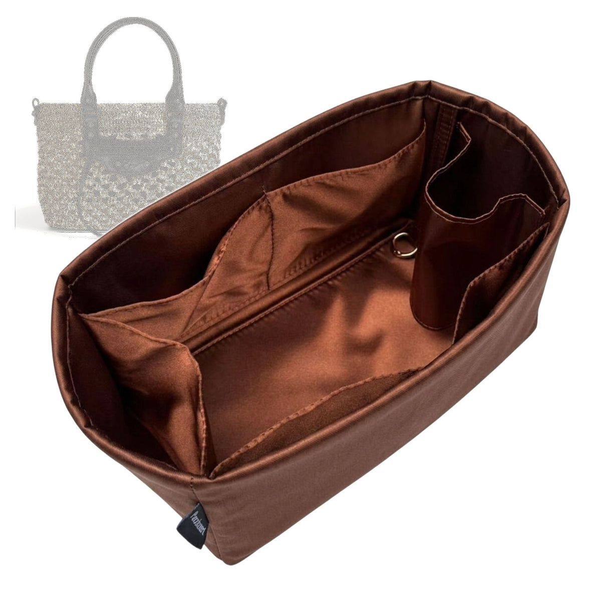 Bag Insert for (Balenciaga, Le City Basket Small) Organizer Tote Purse Organiser Liner Shaper [Premium Silk Material]