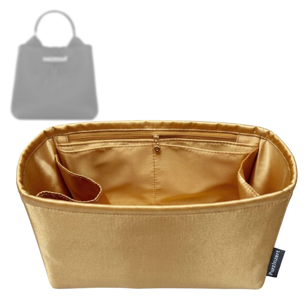 Bag Insert for (Longchamp, Le Roseau S HandBag) Organizer Tote Purse Organiser Liner Shaper [Premium Silk Material]