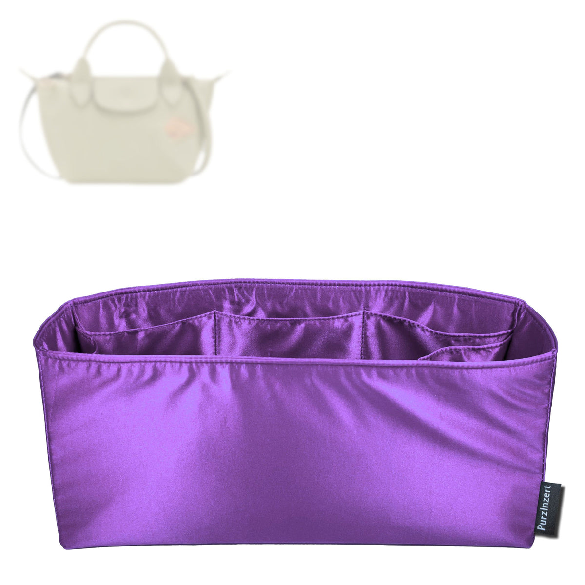 Bag Insert for (Longchamp, Le Pliage Xtra XS Handbag L1500HJJ) Organizer Tote Purse Organiser Liner Shaper [Premium Silk Material]