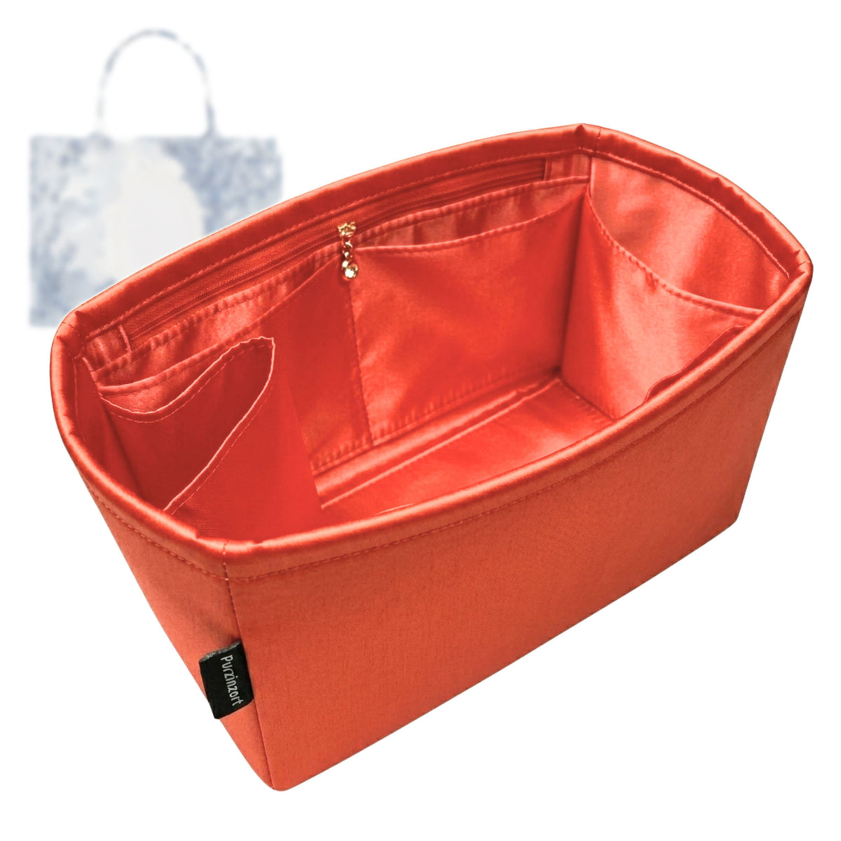 Bag Insert for (Dior, Medium Book Tote with Strap M1354OEPU) Organizer Tote Purse Organiser Liner Shaper [Premium Silk Material]
