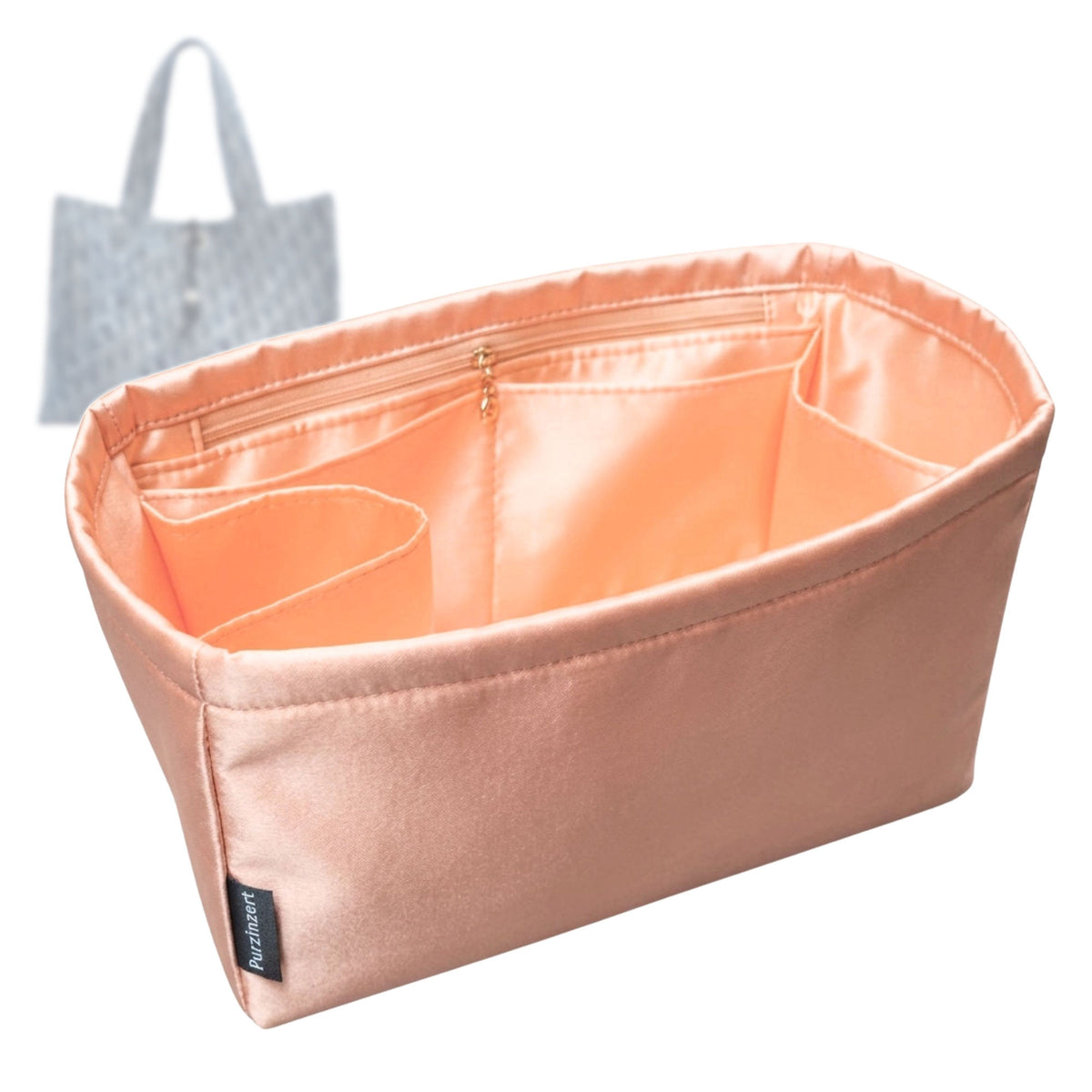 Bag Insert for (Dior, Dio*iviera Medium Spongy Book Tote) Organizer Tote Purse Organiser Liner Shaper [Premium Silk Material]