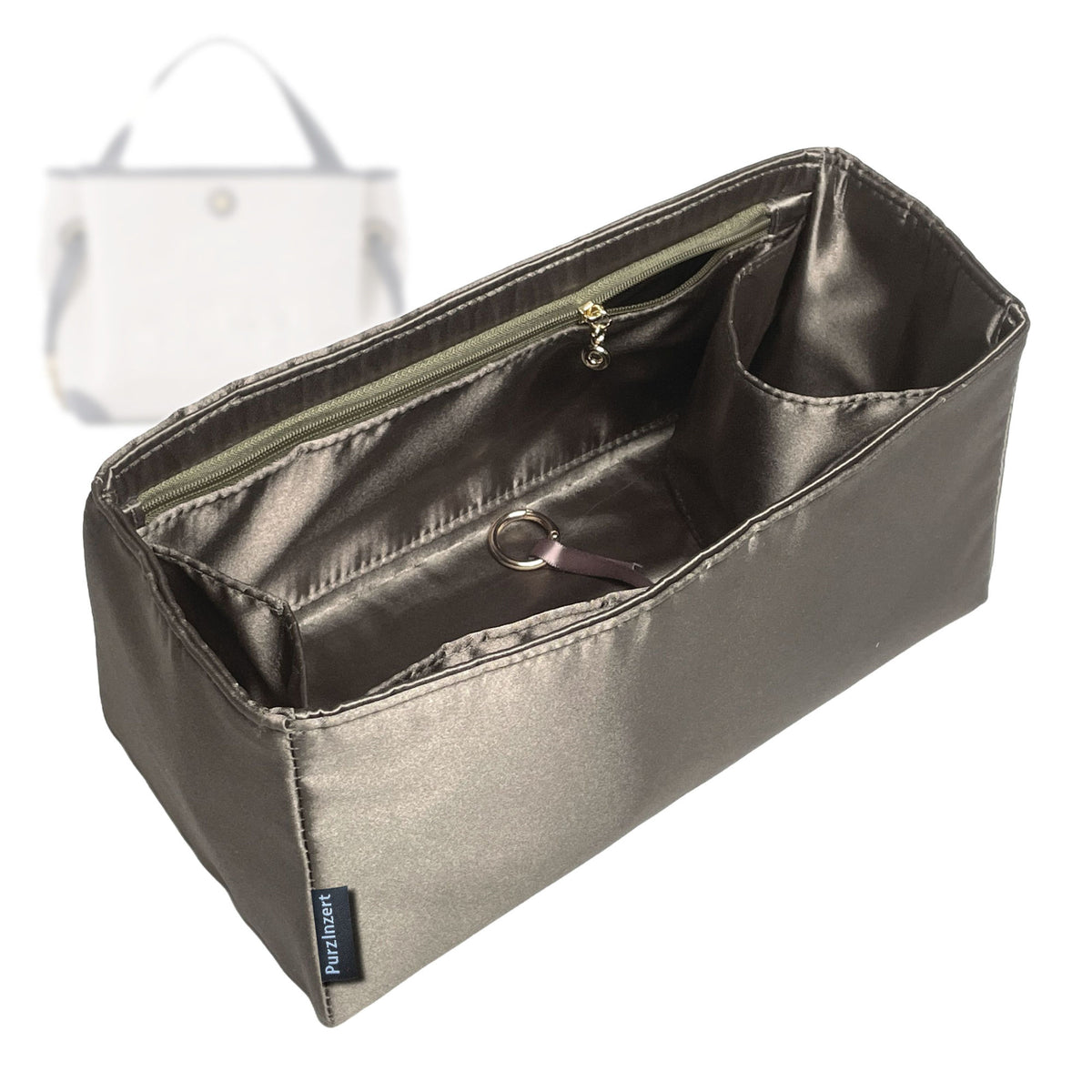 Bag Insert for (Chloe, Small Clover Double Carry Bag) Organizer Tote Purse Organiser Liner Shaper [Premium Silk Material]