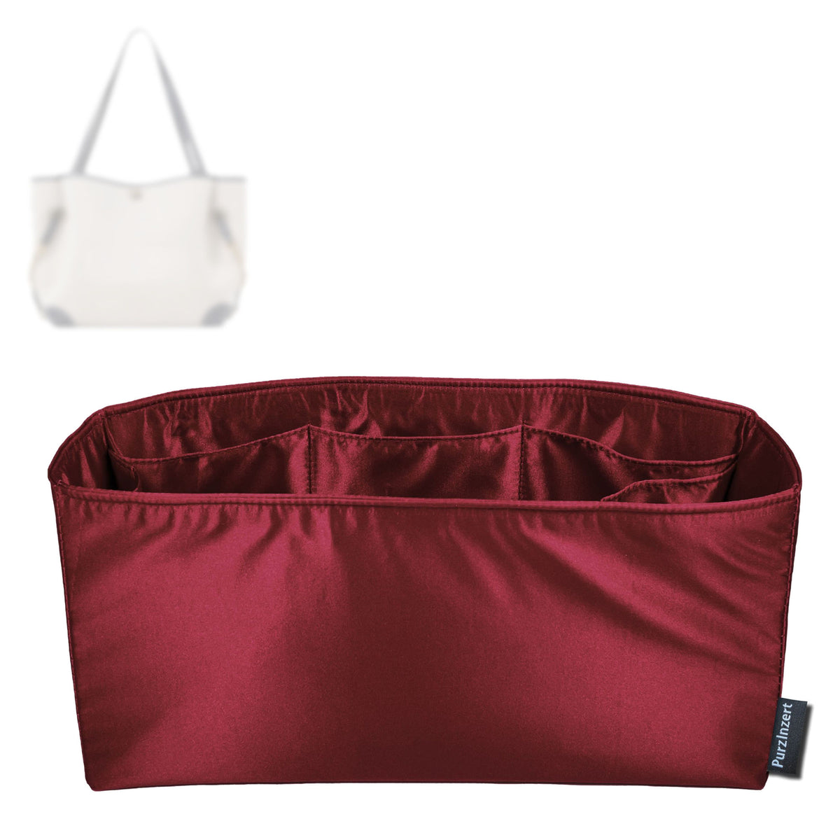 Bag Insert for (Chloe, Medium Clover Double Carry Bag) Organizer Tote Purse Organiser Liner Shaper [Premium Silk Material]