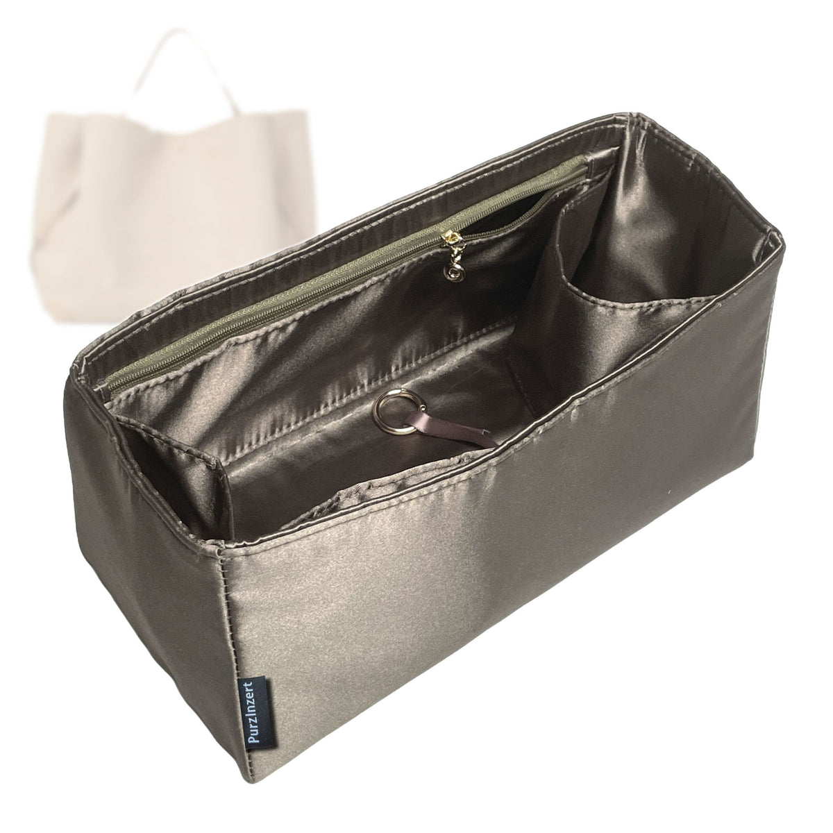 Bag Insert for (Chloe, Large Clover Double Carry Bag) Organizer Tote Purse Organiser Liner Shaper [Premium Silk Material]
